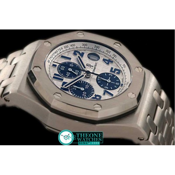 Audemars Piguet - Royal Oak Chronograph SS/SS White Blue A-7750 Sec@12