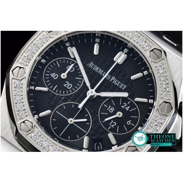 Audemars Piguet - Royal Oak Ladies Chrono SS/RU Diam Bez Black VK Qtz