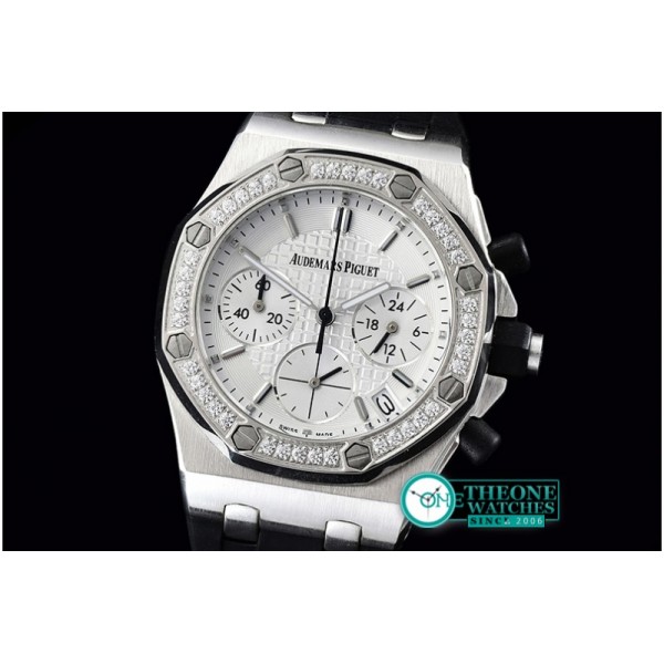 Audemars Piguet - Royal Oak Ladies Chrono SS/RU Diam Bez White VK Qtz