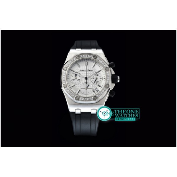 Audemars Piguet - Royal Oak Ladies Chrono SS/RU Diam Bez White VK Qtz