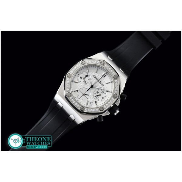 Audemars Piguet - Royal Oak Ladies Chrono SS/RU Diam Bez White VK Qtz