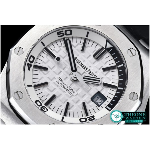 Audemars Piguet - AP Royal Oak Diver White SS/RU JF Asia 2824 Mod 3120