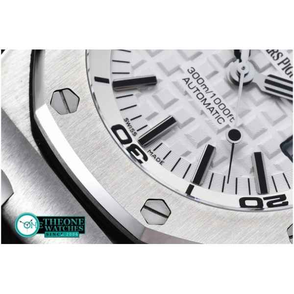 Audemars Piguet - AP Royal Oak Diver White SS/RU JF Asia 2824 Mod 3120