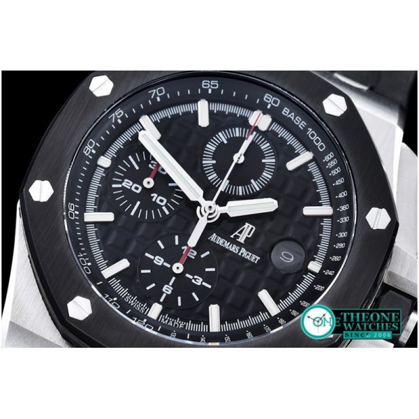 Audemars Piguet - AP Royal Oak Chrono SS/RU Black JHF A3126 Secs@9