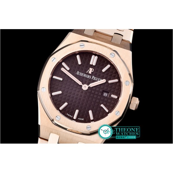 Audemars Piguet - Royal Oak Ladies 33mm RG/RG Brown JF Swiss ETA Quartz