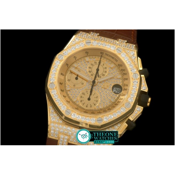 Audemars Piguet  - Royal Oak Chrono YG/LE Champagne Gold Bling A-7750