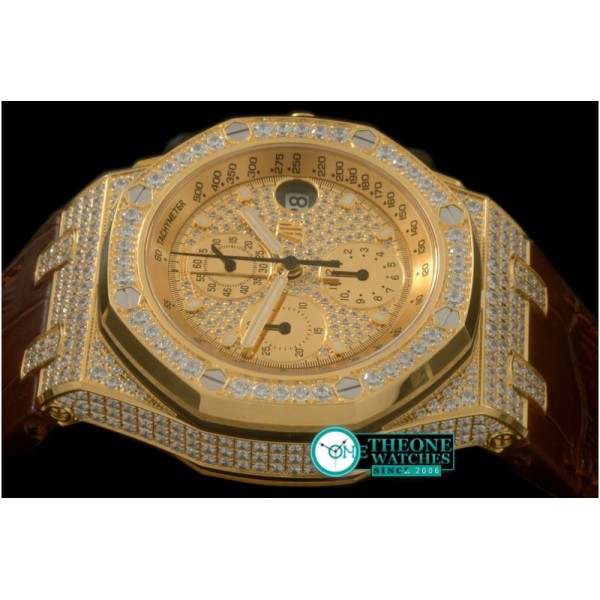 Audemars Piguet  - Royal Oak Chrono YG/LE Champagne Gold Bling A-7750