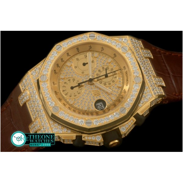 Audemars Piguet  - Royal Oak Chrono YG/LE Champagne Gold Bling A-7750