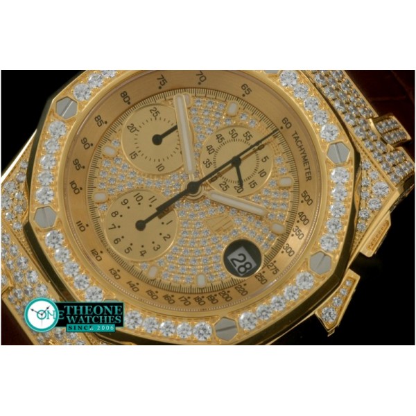 Audemars Piguet  - Royal Oak Chrono YG/LE Champagne Gold Bling A-7750