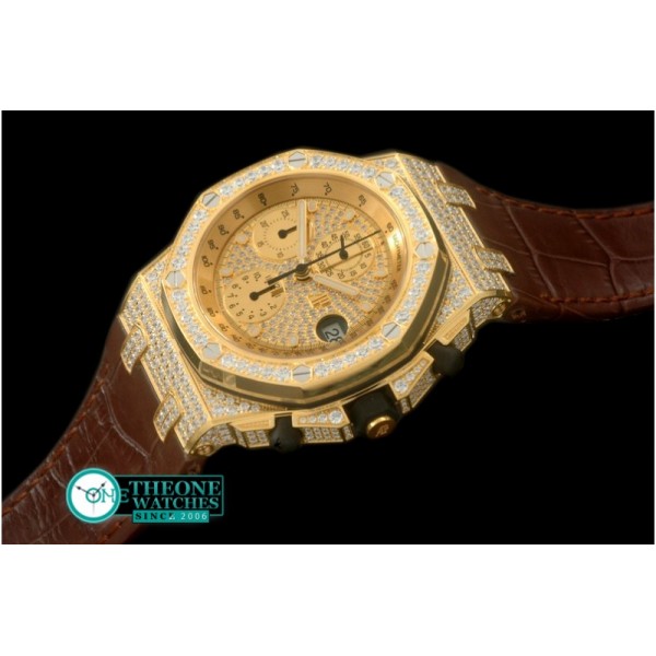 Audemars Piguet  - Royal Oak Chrono YG/LE Champagne Gold Bling A-7750