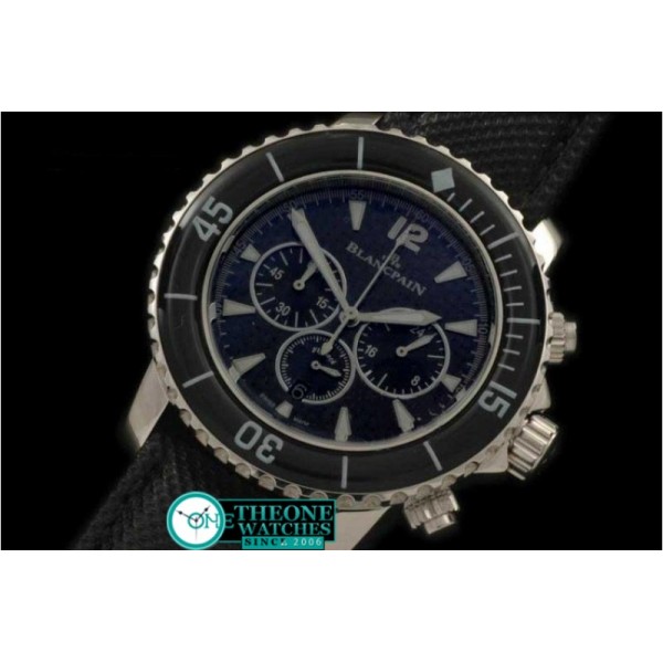 BLANCPAIN - 50 Fathoms Chronograph SS/NY Blk Jap Qtz Chrono