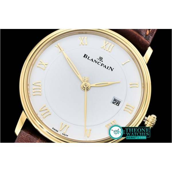 Blancpain - Villeret Ref.6651 YG/LE White/Roman ZF Miyota 9015 Mod
