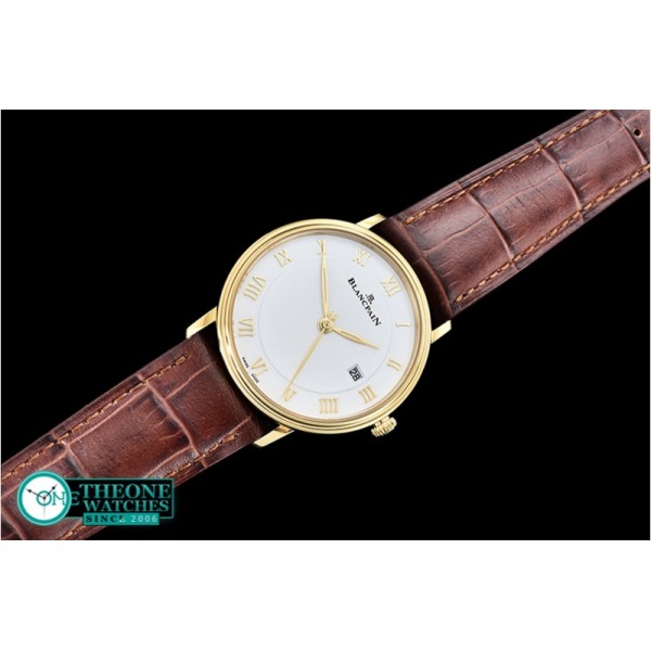 Blancpain - Villeret Ref.6651 YG/LE White/Roman ZF Miyota 9015 Mod