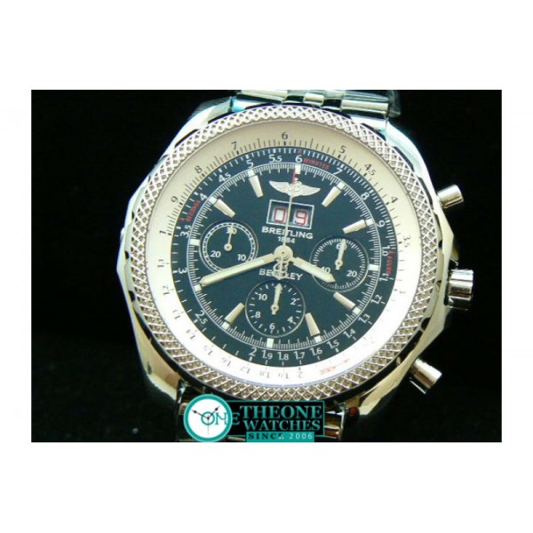 BREITLING BENTLEY 6.75 BIG DATE CHRONO SS BLACK A-7750 SEC@3