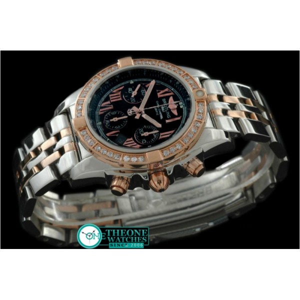 Breitling - Chronomat B01 TT SS/RG/Diam Black Roman A-7750