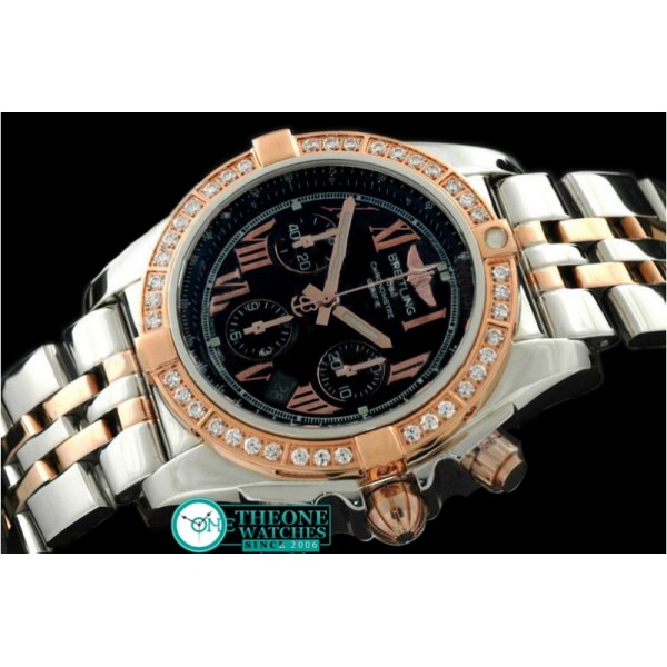 Breitling - Chronomat B01 TT SS/RG/Diam Black Roman A-7750