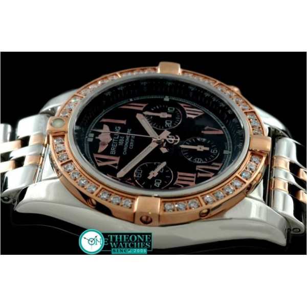Breitling - Chronomat B01 TT SS/RG/Diam Black Roman A-7750