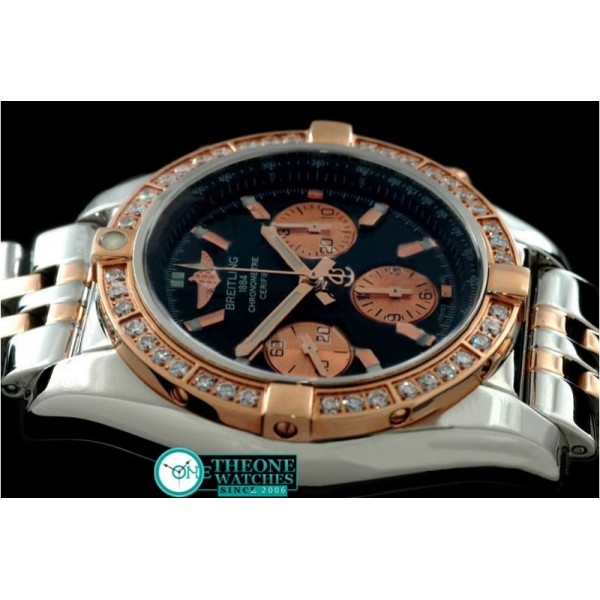 Breitling - Chronomat B01 TT SS/RG/Diam Black Sticks A-7750