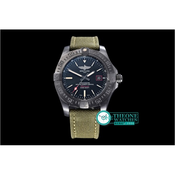 Breitling - Avenger BlackBird 44mm DLC/TI/NY/Grn Black GF A2824