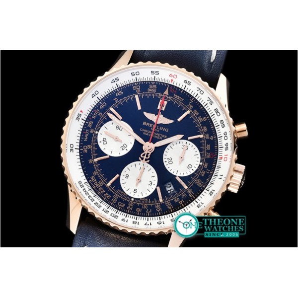 Breitling - Navitimer B01 RG/LE Blue/Wht JF A7750 Mod