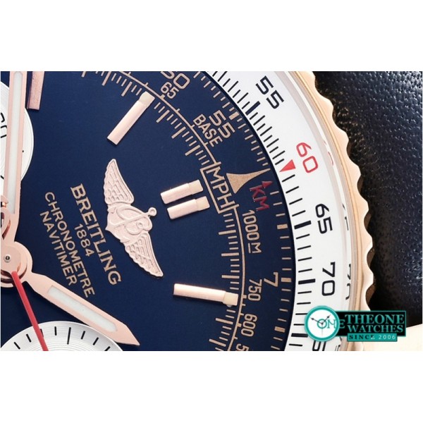 Breitling - Navitimer B01 RG/LE Blue/Wht JF A7750 Mod