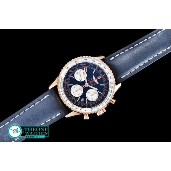 Breitling - Navitimer B01 RG/LE Blue/Wht JF A7750 Mod