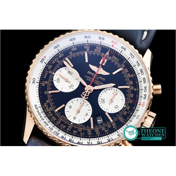 Breitling - Navitimer B01 RG/LE Blue/Wht JF A7750 Mod