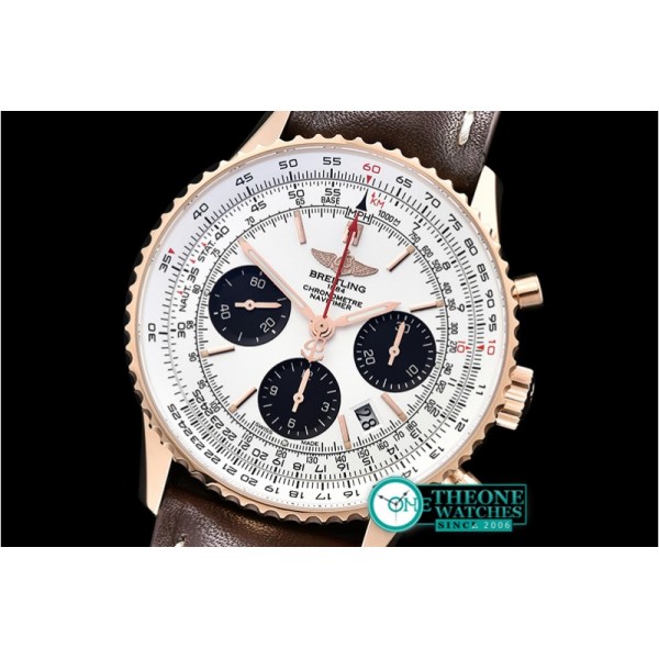 Breitling - Navitimer B01 RG/LE White/Black JF A7750 Mod