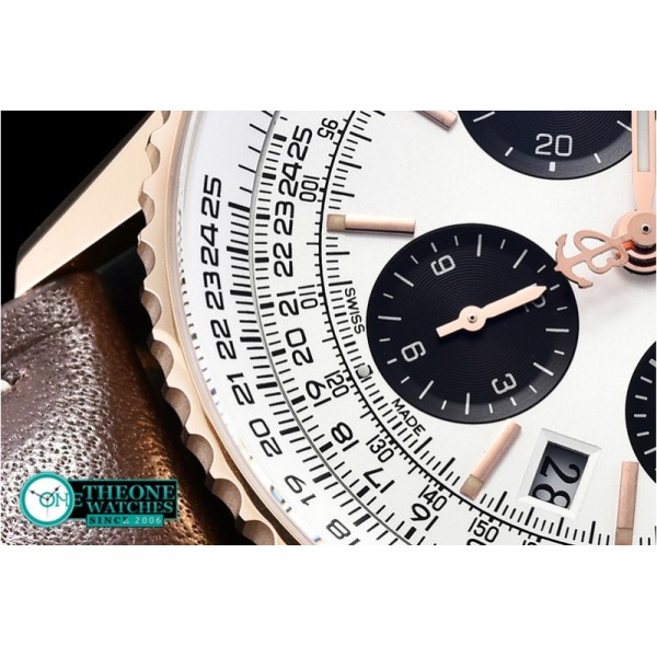 Breitling - Navitimer B01 RG/LE White/Black JF A7750 Mod