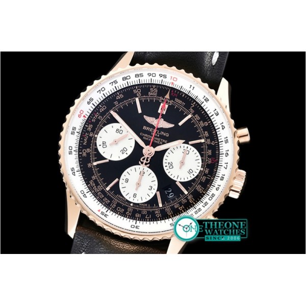 Breitling - Navitimer B01 RG/LE Black/White JF A7750 Mod