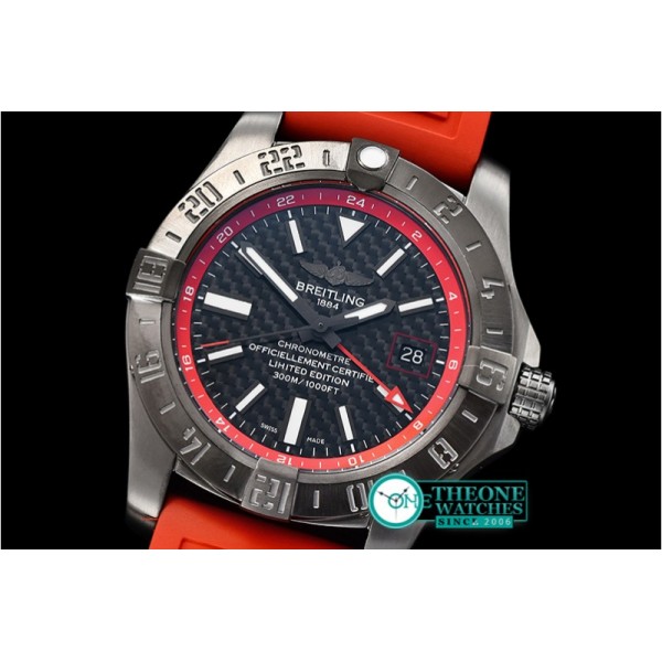 Breitling - Avenger II GMT BlackSteel DLC/TI/NY Blk/Red GF A2836