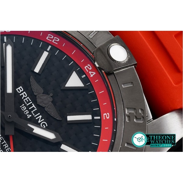 Breitling - Avenger II GMT BlackSteel DLC/TI/NY Blk/Red GF A2836