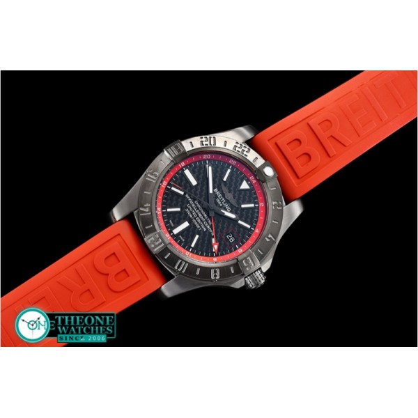 Breitling - Avenger II GMT BlackSteel DLC/TI/NY Blk/Red GF A2836