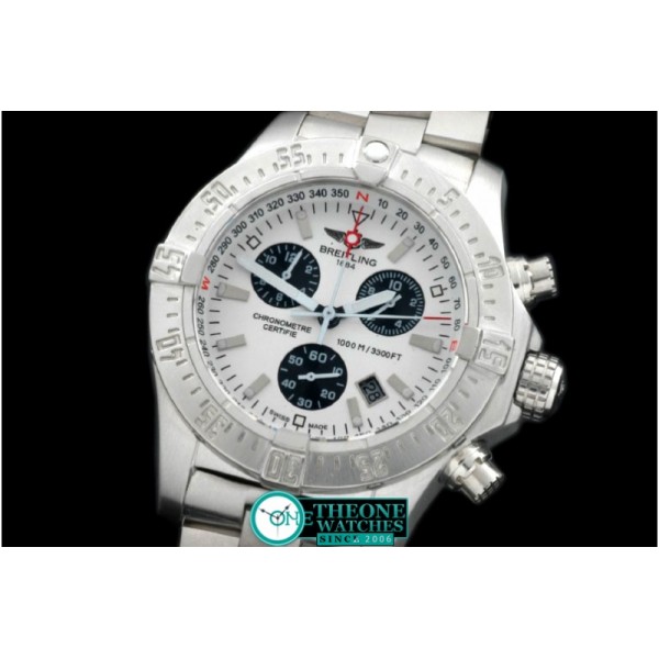 Breitling - Seawolf Chrono SS/SS White Stk Swiss Eta Qtz 251.262