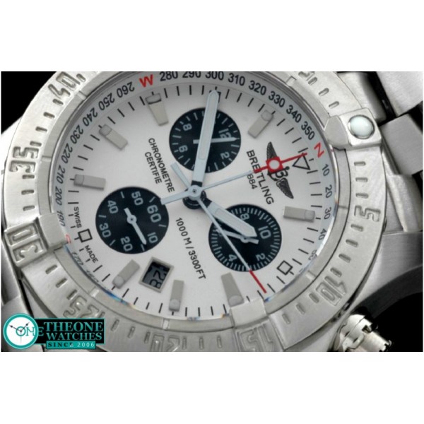 Breitling - Seawolf Chrono SS/SS White Stk Swiss Eta Qtz 251.262