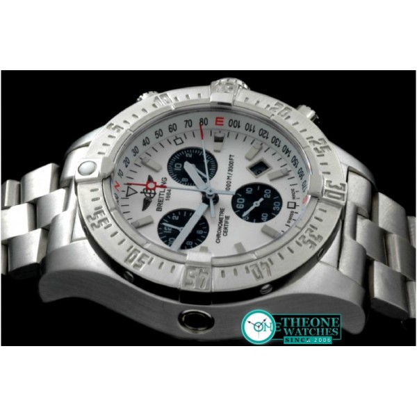 Breitling - Seawolf Chrono SS/SS White Stk Swiss Eta Qtz 251.262