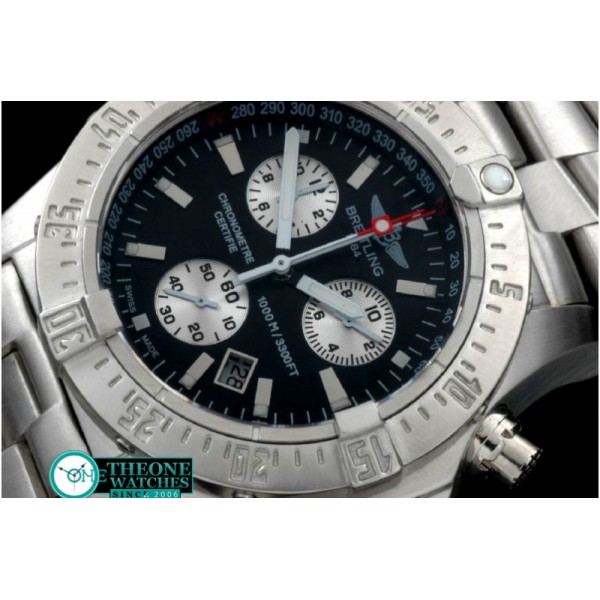 Breitling - Seawolf Chrono SS/SS Black Stk Swiss Eta Qtz 251.262