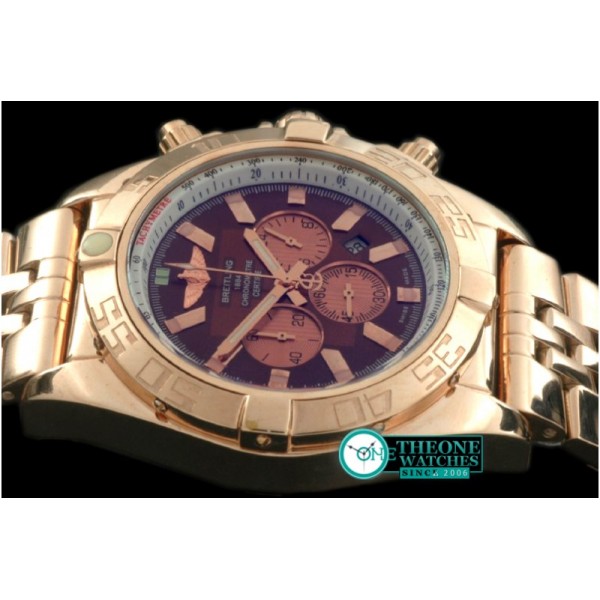 Breitling - Chronomat B01 RG/RG Brown Stick Jap OS20 Qtz