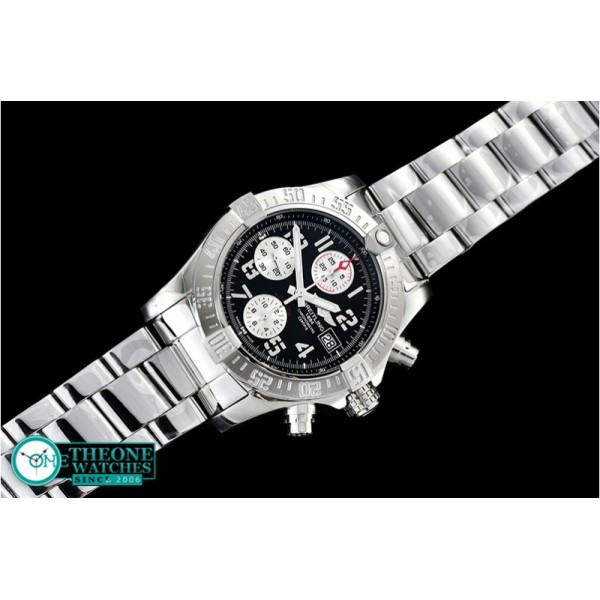 Breitling - Avenger II Chronograph 43mm SS/SS Blk/Wht GF A7750