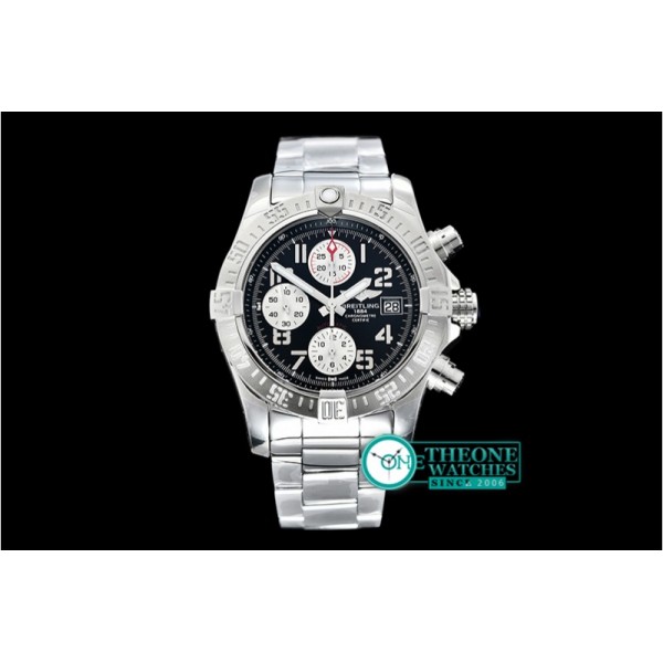 Breitling - Avenger II Chronograph 43mm SS/SS Blk/Wht GF A7750