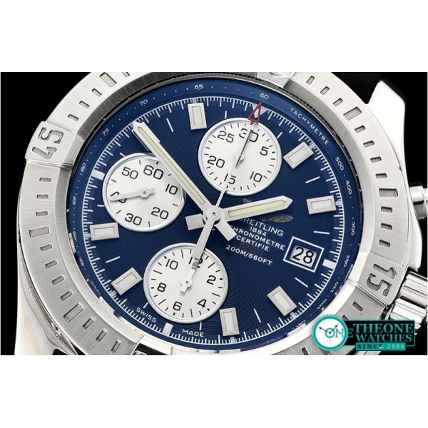 Breitling - Colt 44mm Chronograph Automatic SS/RU Blue/Stk A7750