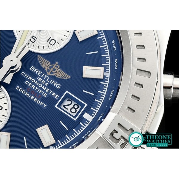 Breitling - Colt 44mm Chronograph Automatic SS/RU Blue/Stk A7750