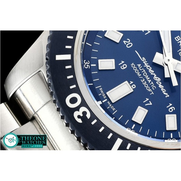 Breitling - SuperOcean 44 Stainless SS/RU Blue/Stk GF Asia 2824