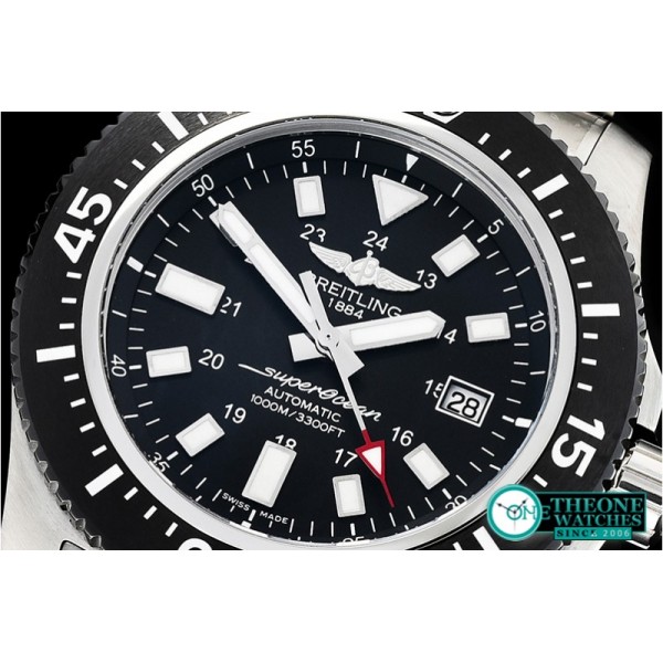 Breitling - SuperOcean 44 Stainless SS/RU Black/Stk GF Asia 2824