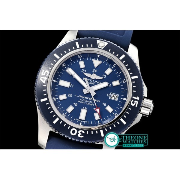 Breitling - SuperOcean 44 Stainless SS/RU Blue/Stk GF Asia 2824