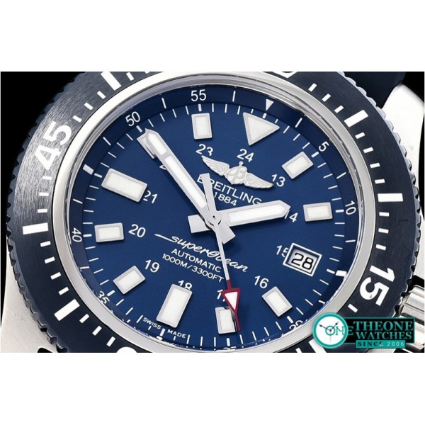 Breitling - SuperOcean 44 Stainless SS/RU Blue/Stk GF Asia 2824