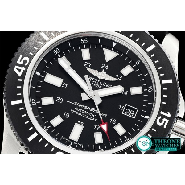 Breitling - SuperOcean 44 Stainless SS/RU Black/Stk GF Asia 2824