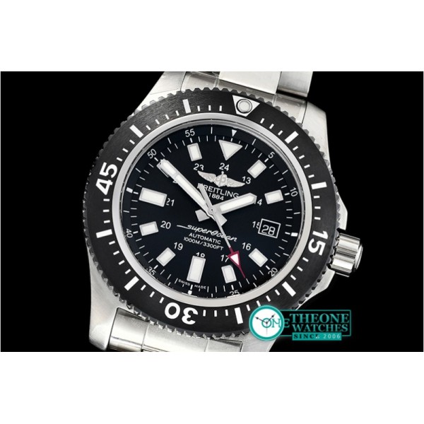 Breitling - SuperOcean 44 Stainless SS/SS Black/Stk GF Asia 2824