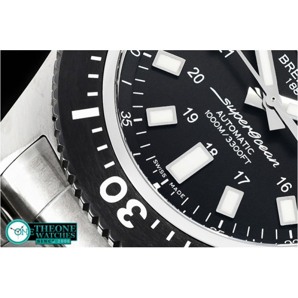 Breitling - SuperOcean 44 Stainless SS/SS Black/Stk GF Asia 2824