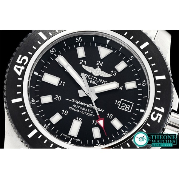 Breitling - SuperOcean 44 Stainless SS/SS Black/Stk GF Asia 2824